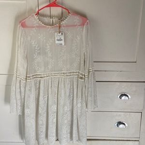 COPY - Zara white embroidered dress..size L